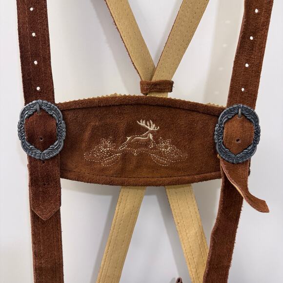 Men Oktoberfest Lederhosen- Authentic Bavarian Lederhosen-Suede Leather Trousers - Picture 4 of 10